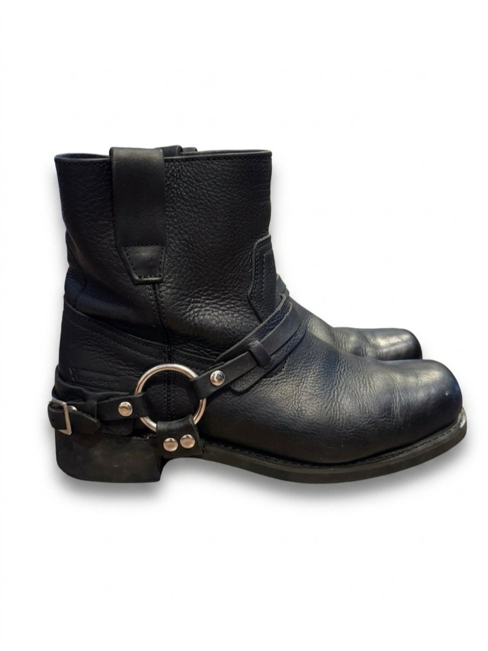 Xelement Harness Motorcycle Boots Black Leather Square Toe Mid Calf Men's 10.5